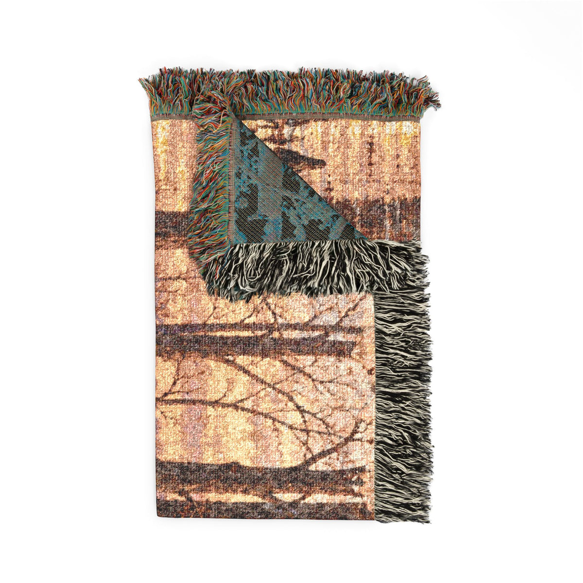 Duck Marsh Woven Blanket — Scenic Woodland Duck Hunting Throw