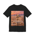 Sunset Retriever T-Shirt — Golden Retriever Sunset Scene Tee