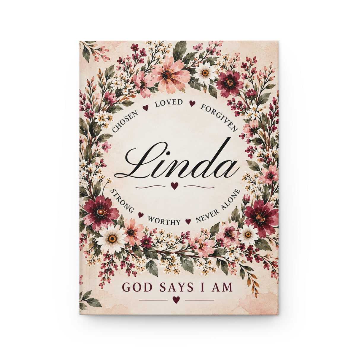 Personalized Christian Journal for Women, God Says I Am Prayer Journal, Custom Name Bible Journal, Psalm 139:14 Faith Gift for Her