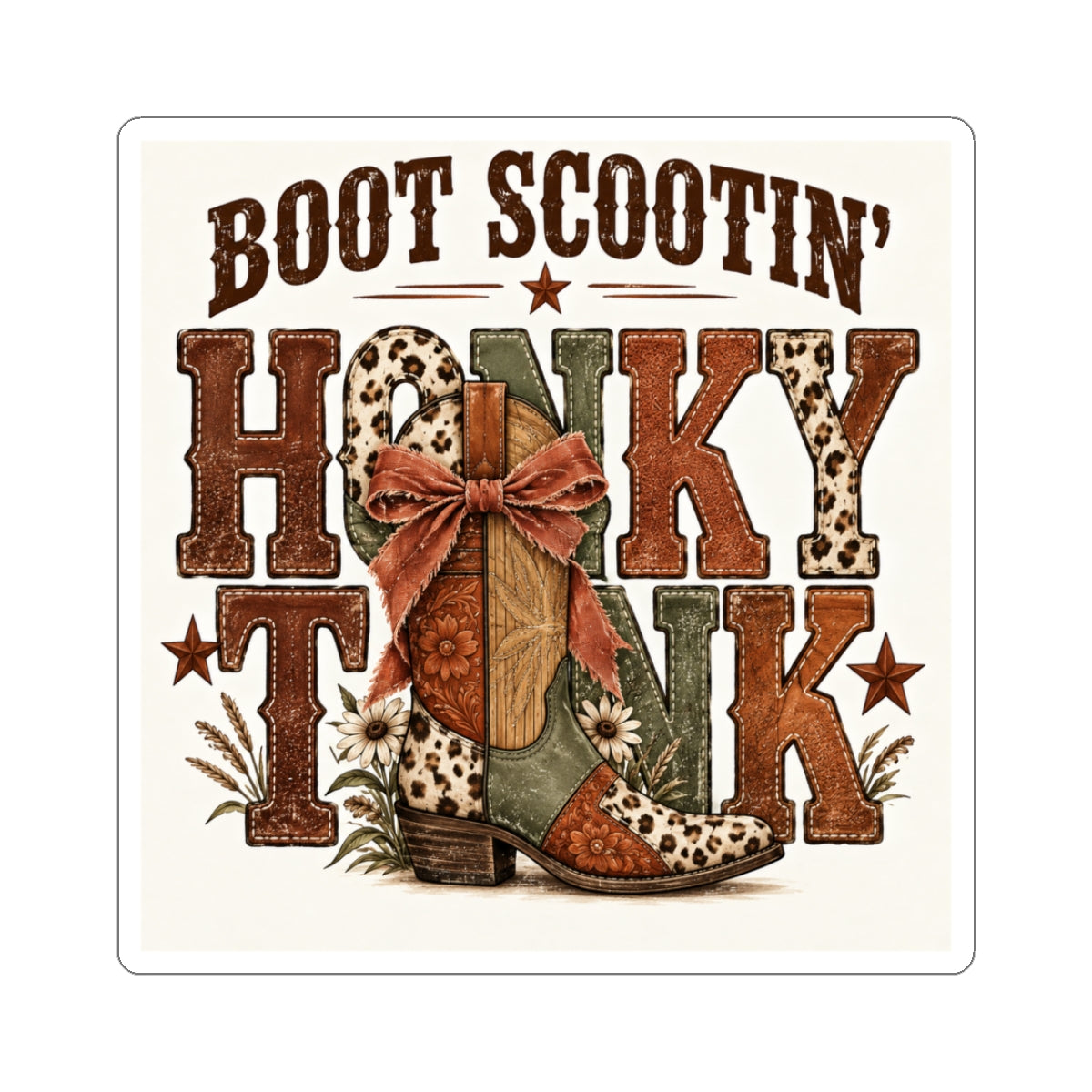 Boot Scootin' Cowboy Boot Sticker | Country Western decal