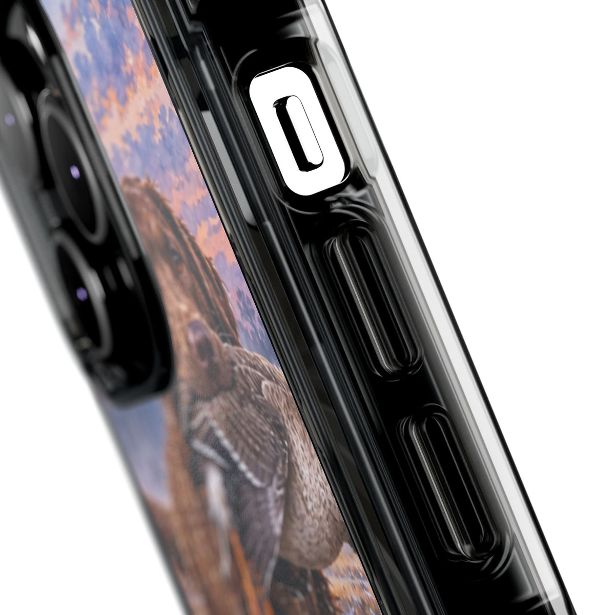 Clear Magnetic Phone Case — Chocolate Lab with Duck in swamp