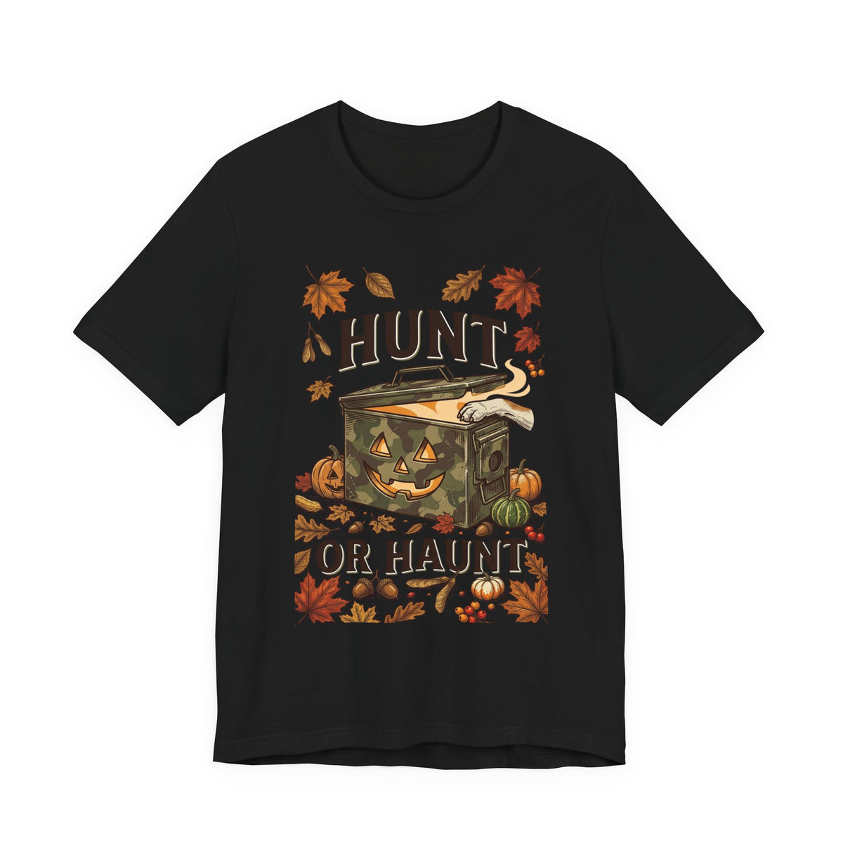Hunt or Haunt Tee | Spooky Hunting Halloween Pumpkin, Fall Leaves
