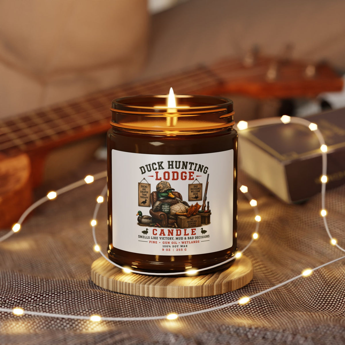 Duck Hunting Lodge Soy Candle | Amber Jar Gift for Hunters