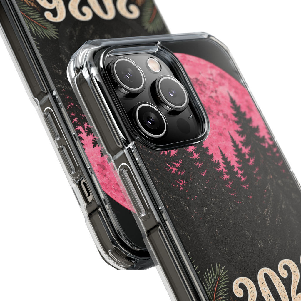 2026 Pink Moon Forest Phone Case — Clear Magnetic Protective Cover