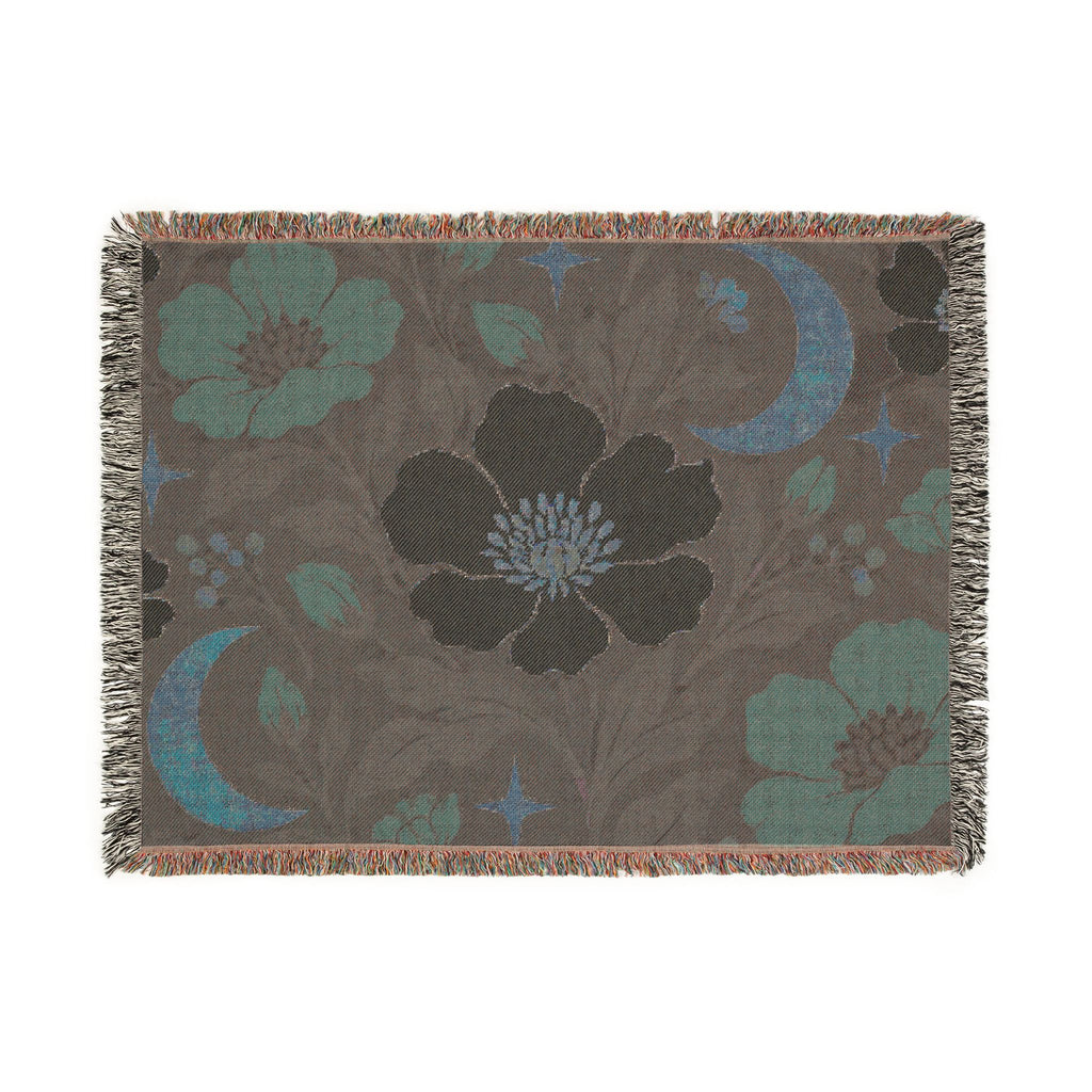 Boho Geometric Woven Blanket — Retro Floral Tile Soft Throw