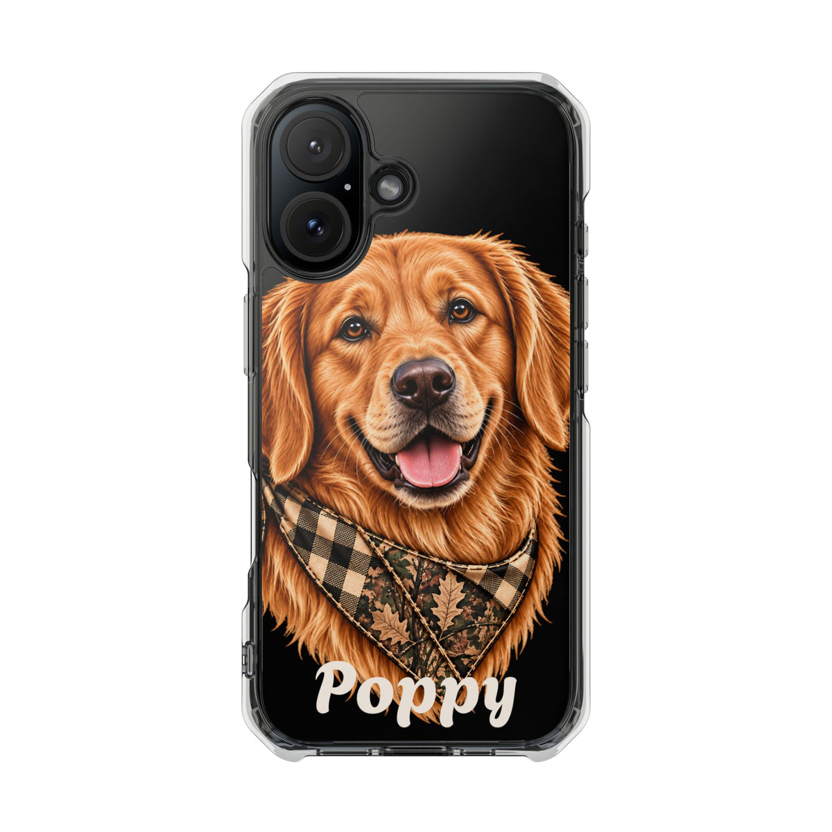 Clear Magnetic Phone Case — Golden Retriever Personalized