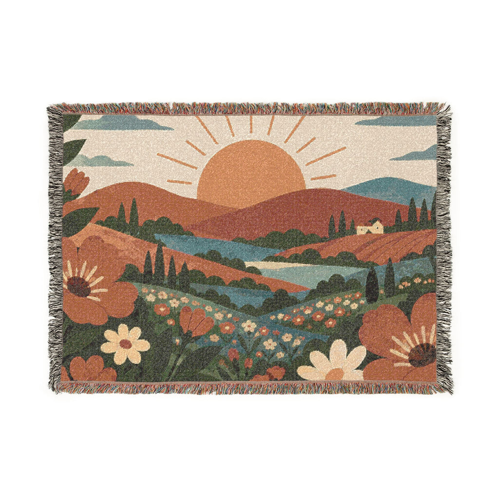 Floral Woven Throw/Blanket — Vintage Botanical Throw
