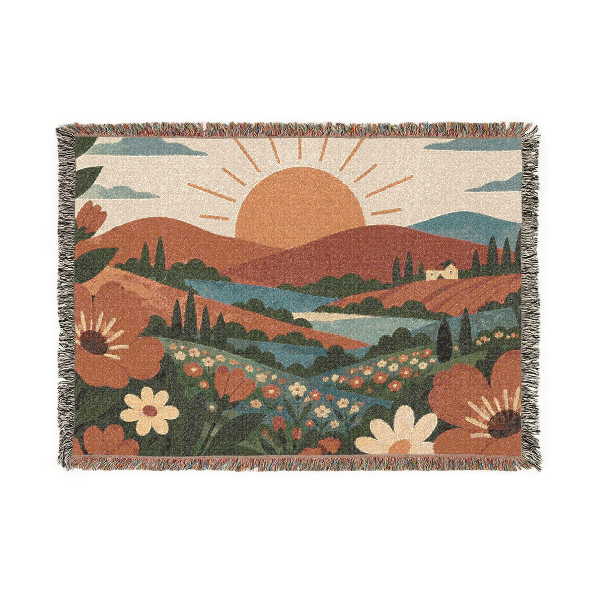 Floral Woven Throw/Blanket — Vintage Botanical Throw