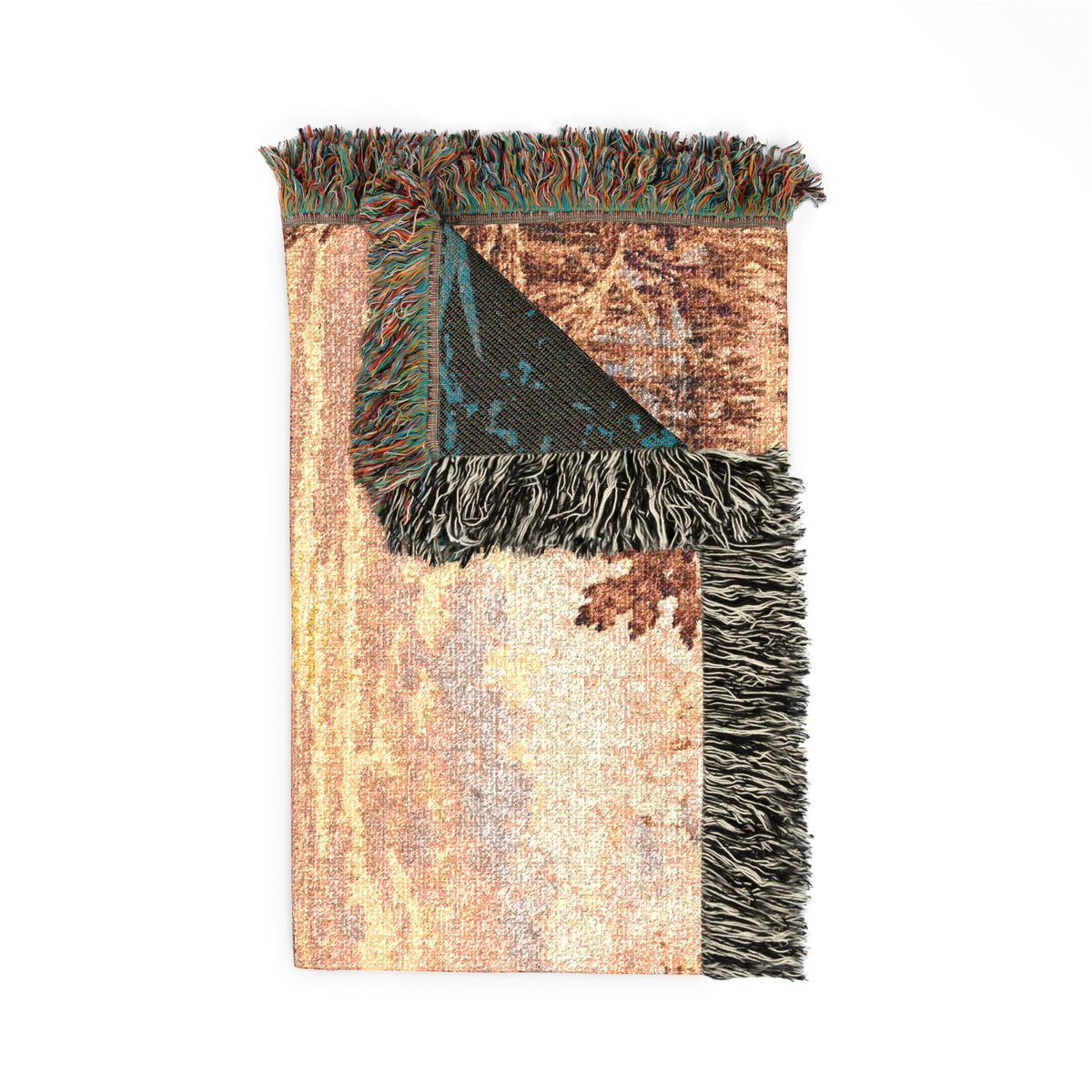 Sunset Marsh Woven Blanket — Rustic Lakeside Tapestry Throw
