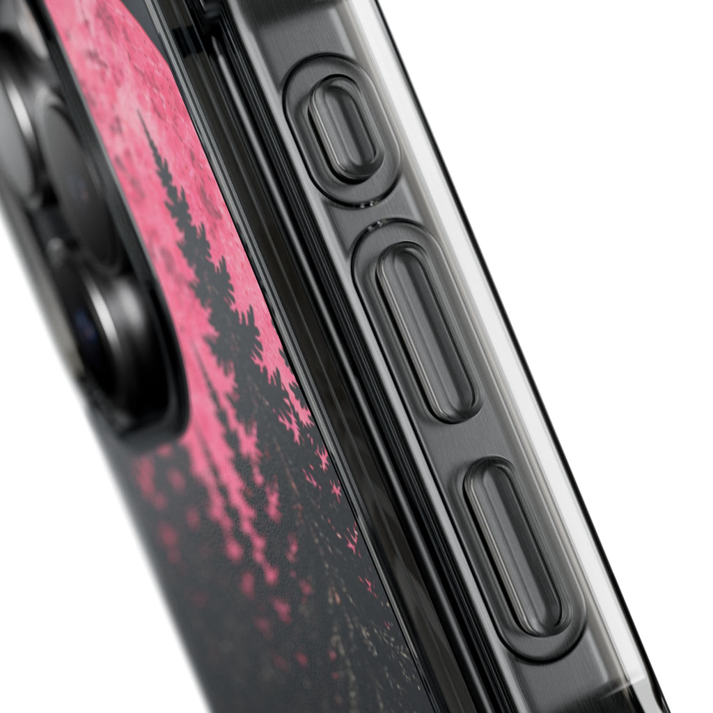 2026 Pink Moon Forest Phone Case — Clear Magnetic Protective Cover