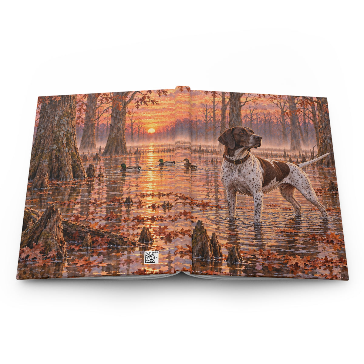 Autumn Marsh Pointer Journal — Lined Hardcover Notebook for Dog Lovers & Nature Sketching