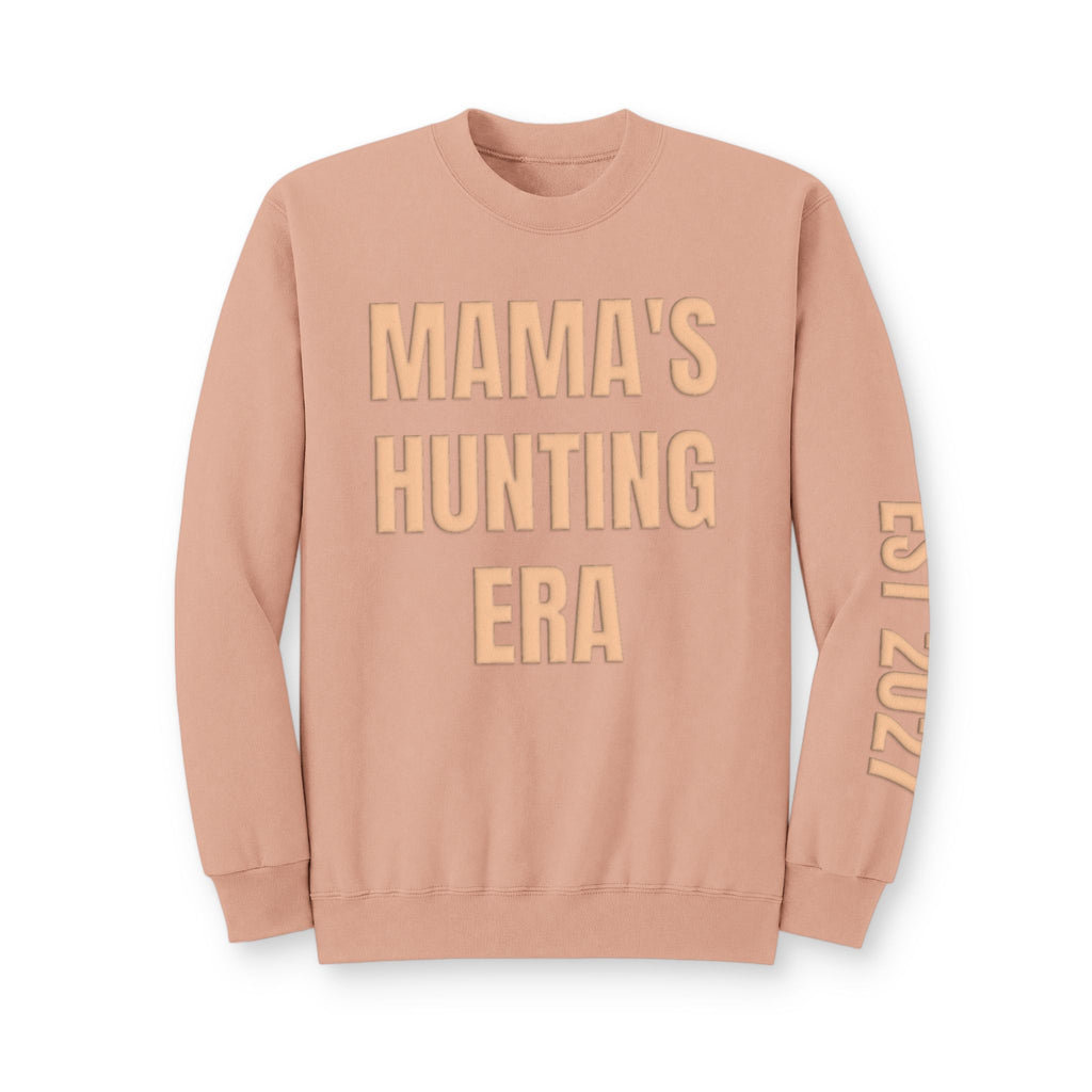 Personalized Hunting Mama Sweatshirt, Raising My Little Hunting Buddy Shirt, Hunter Orange Puff Sweatshirt, Custom Mom Hunting Gift
