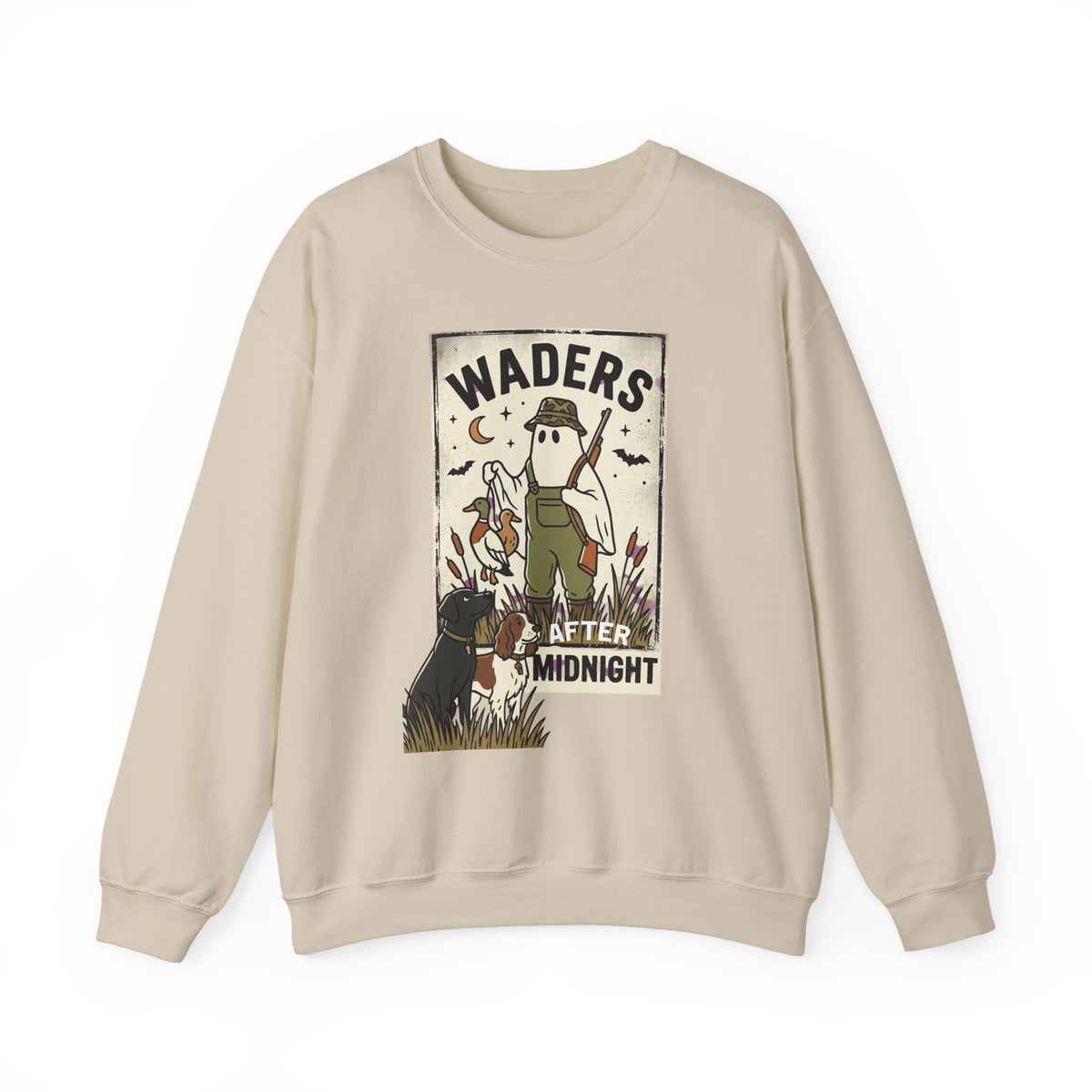 Waders Midnight Duck Hunt Sweatshirt | Spooky Hunting, Retro Outdoors
