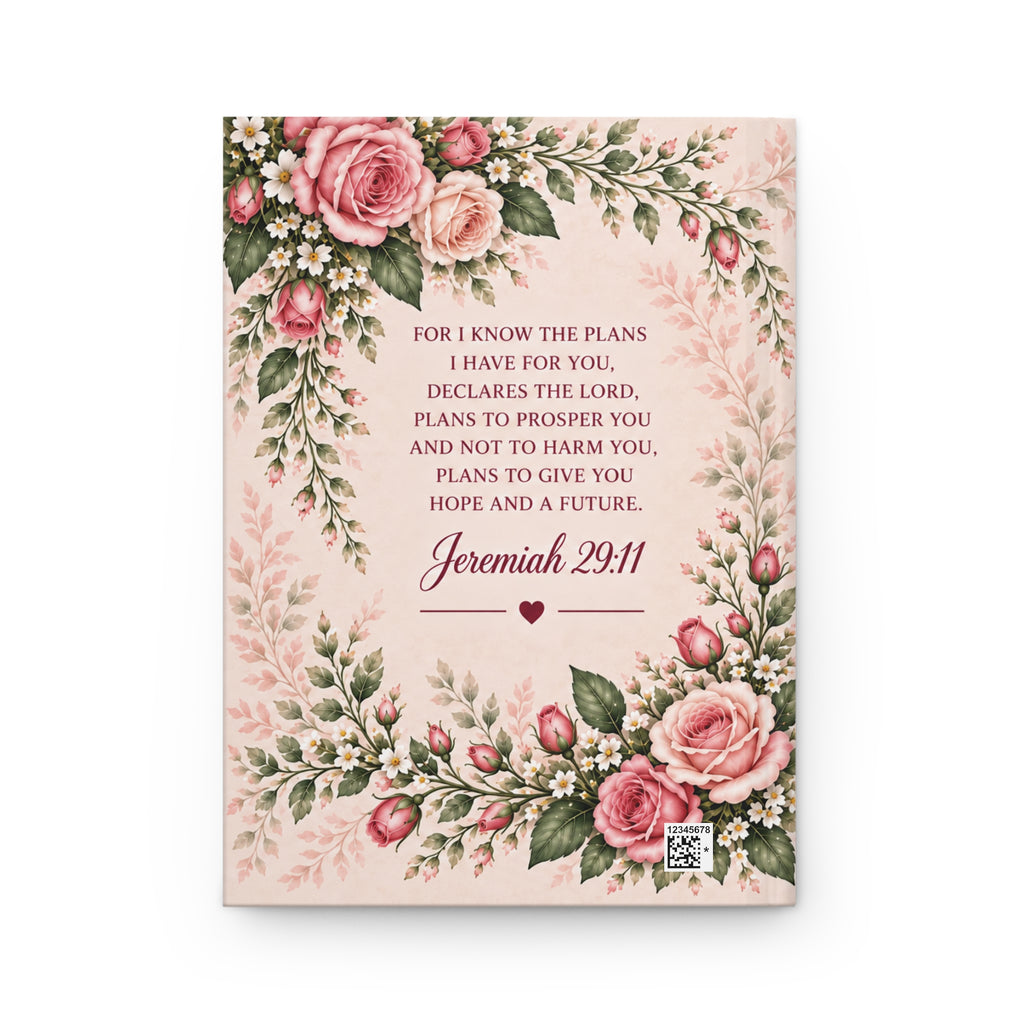 Personalized June Birth Flower Prayer Journal, Rose Christian Journal, Jeremiah 29:11 Notebook, Birthday Gift for Her, Faith Journal