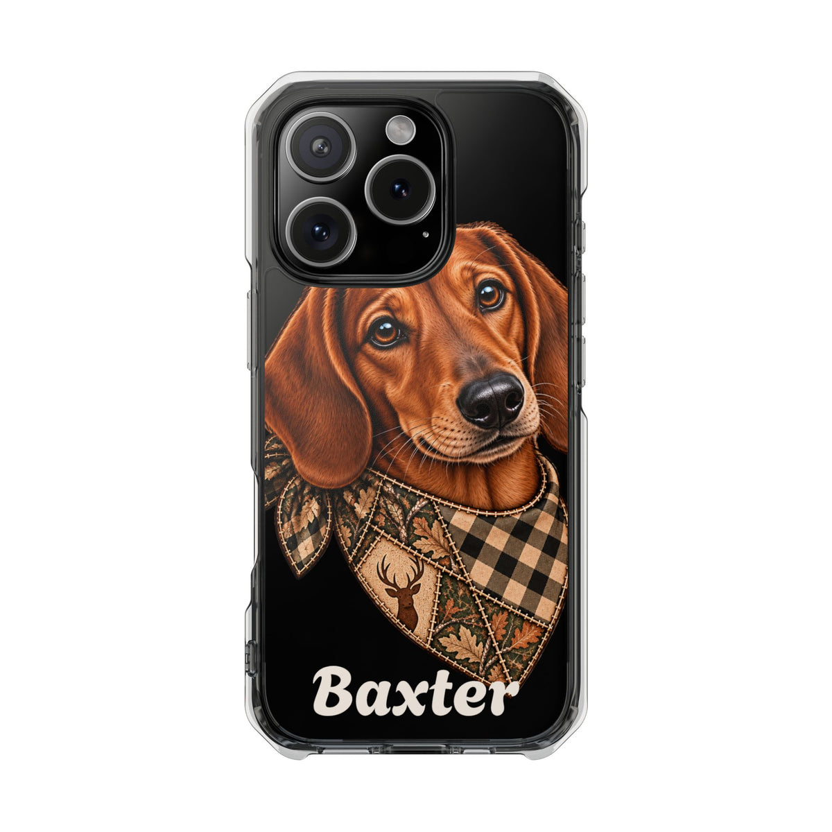 Clear Magnetic Phone Case — Dachshund Weenie Dog Personalized