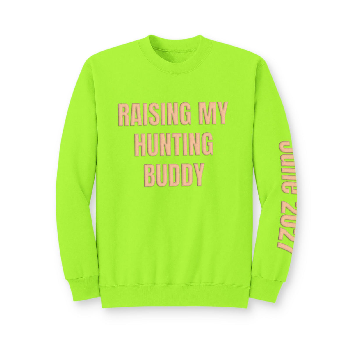 Personalized Hunting Mama Sweatshirt, Raising My Hunting Buddy Shirt, Hunter Orange Puff Sweatshirt, Custom Mom Hunting Gift