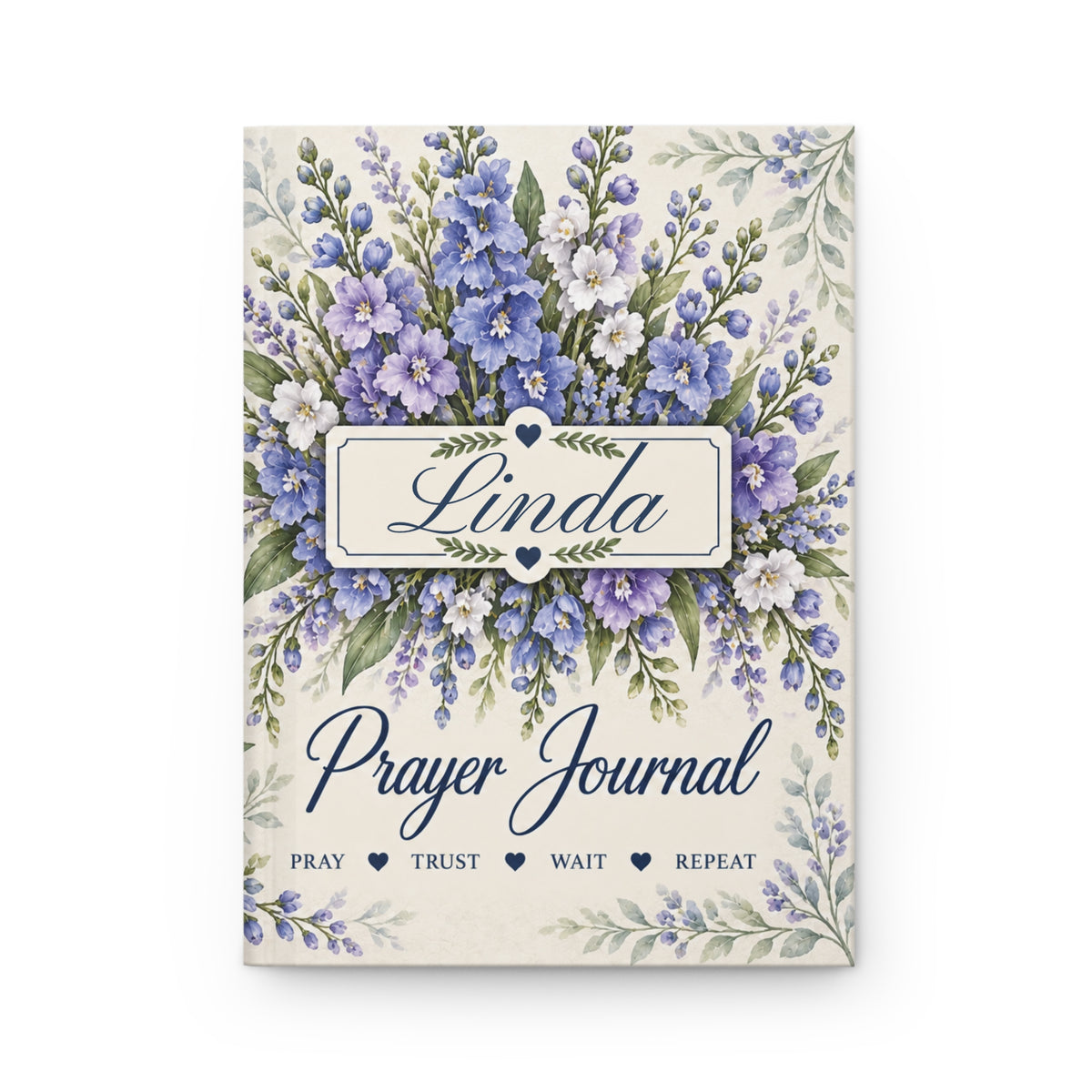 Personalized July Birth Flower Prayer Journal, Larkspur Christian Journal, Jeremiah 29:11 Notebook, Birthday Gift for Her, Faith Journal