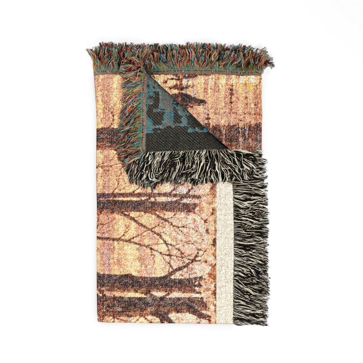 Duck Marsh Woven Blanket — Scenic Woodland Duck Hunting Throw