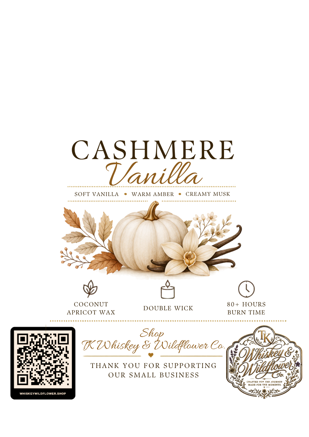Cashmere Vanilla - Ivory Harvest Ceramic Pumpkin Candle