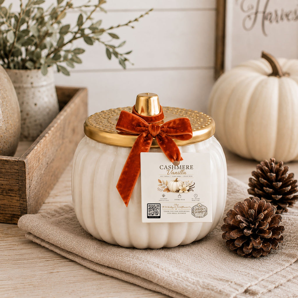 Cashmere Vanilla - Ivory Harvest Ceramic Pumpkin Candle