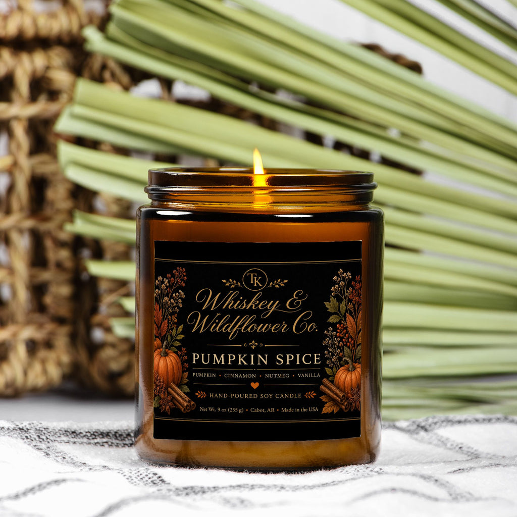 Pumpkin Spice Candle Amber Jar 9oz