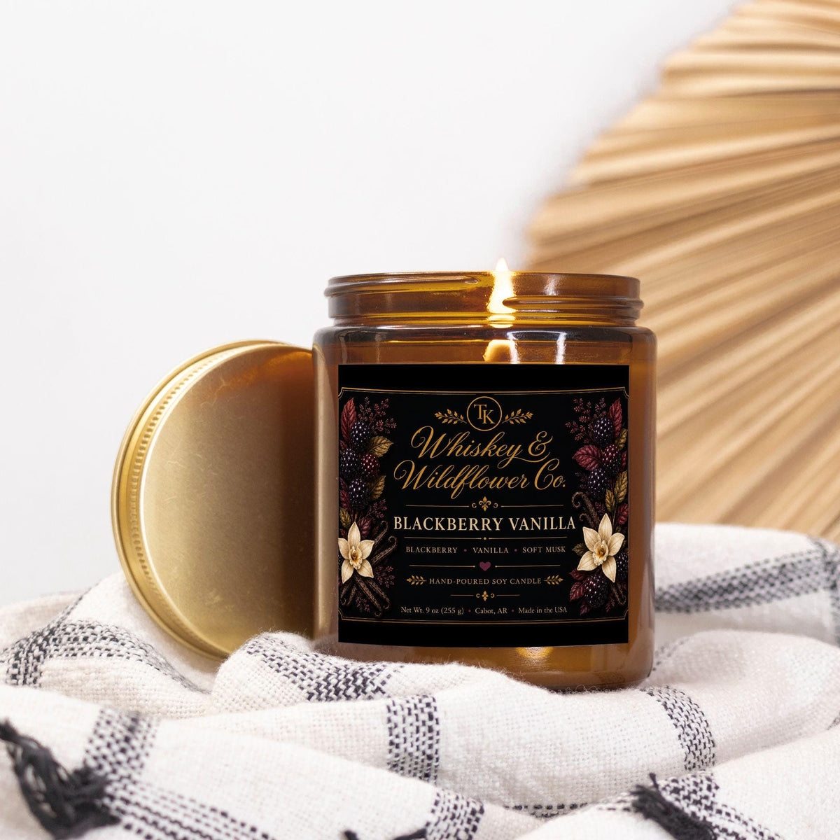 Blackberry Vanilla Candle Amber Jar 9oz