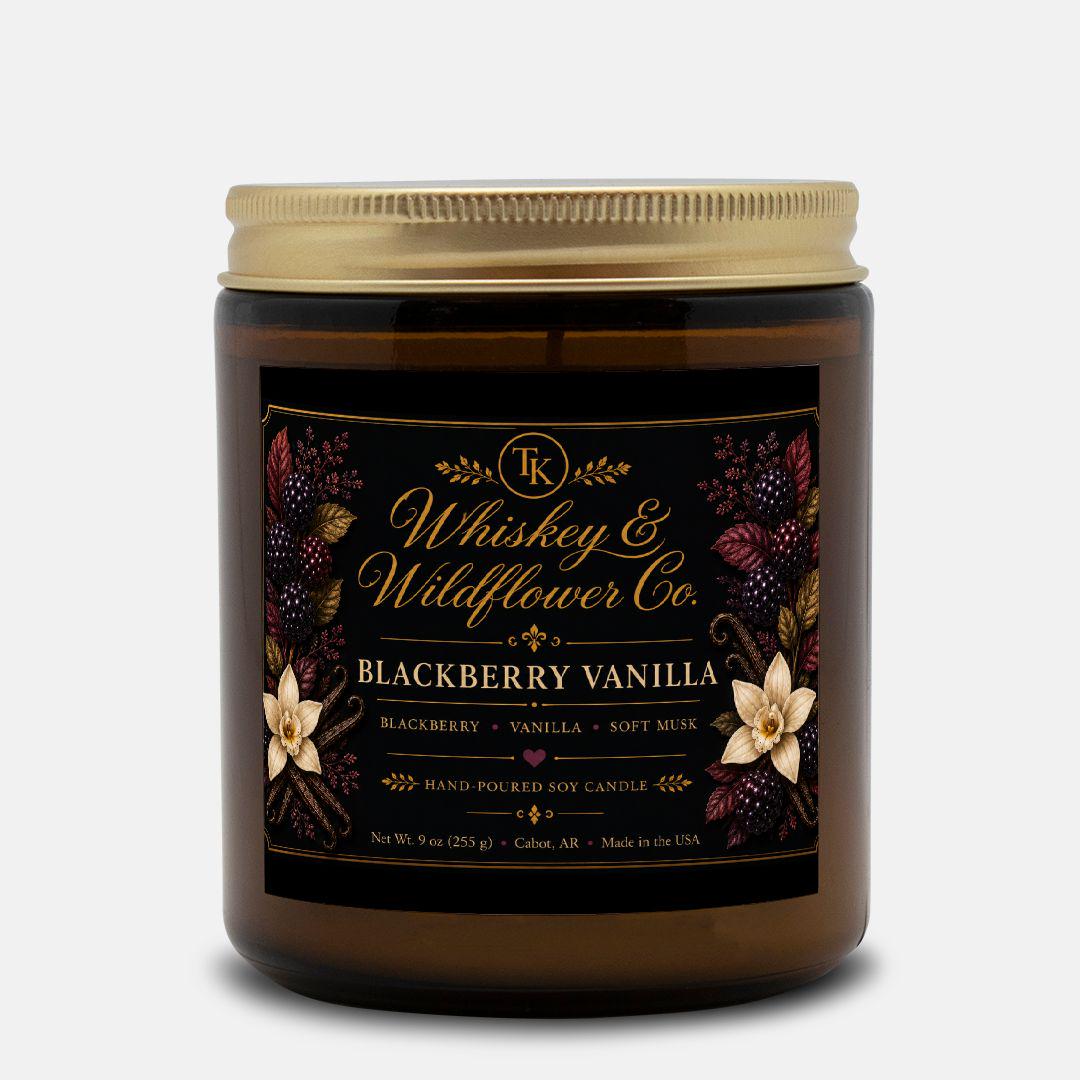 Blackberry Vanilla Candle Amber Jar 9oz