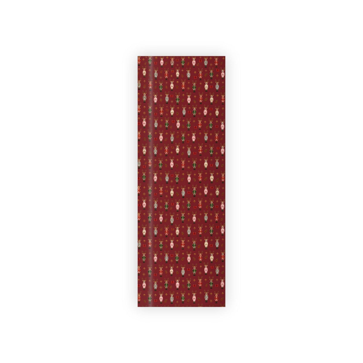 Wrapping Paper Roll Maroon Nutcracker Reindeer Customizable 'Print It Your Way' Gift Wrap